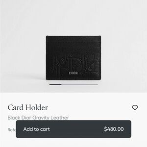 Dior Embossed Black Card Holder